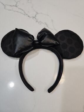 Disney Black Polka Dot Minnie Mouse Headband with Satin Bow